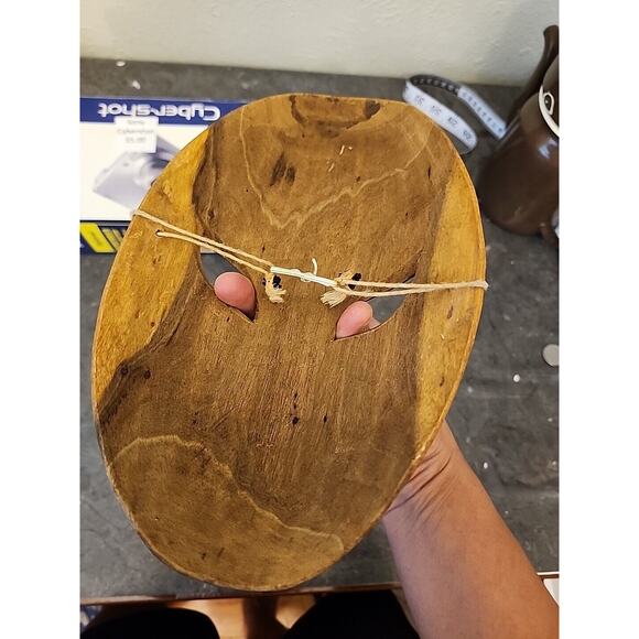 Wood Face Mask Hand Carved‎ Wall Hanging Sad Happy Comedy Tragedy Bohemian - Picture 4 of 5